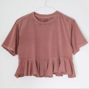 BDG Brontey Ruffle Hem Tee (Plum)